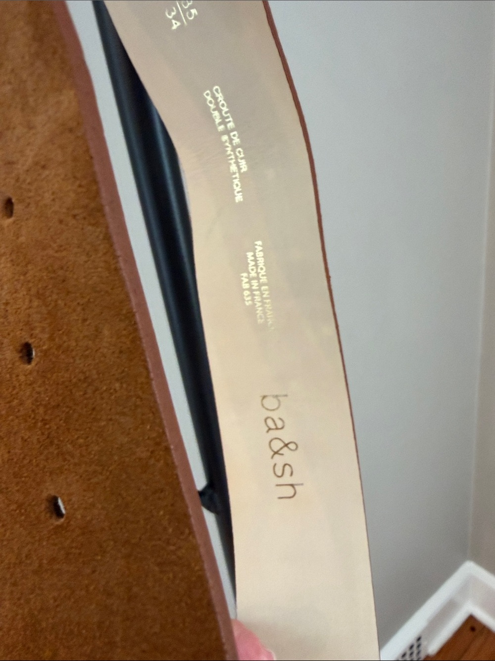 ba&sh women’s Suede Tan Belt with Oval Buckle - Picture 4 of 4